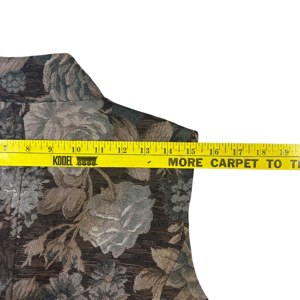 Drapers & Damons Floral Tapestry Vest Women's‎ Medium Sleeveless Zip Up - Picture 9 of 10